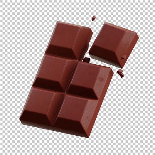 تصویر رندر سه بعدی شکلات psd درجه یک