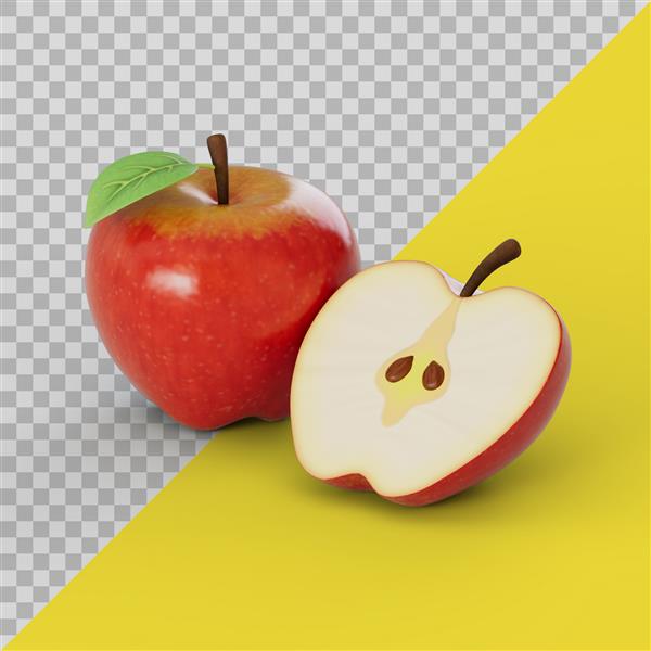 سیب های قرمز سبک سه بعدی