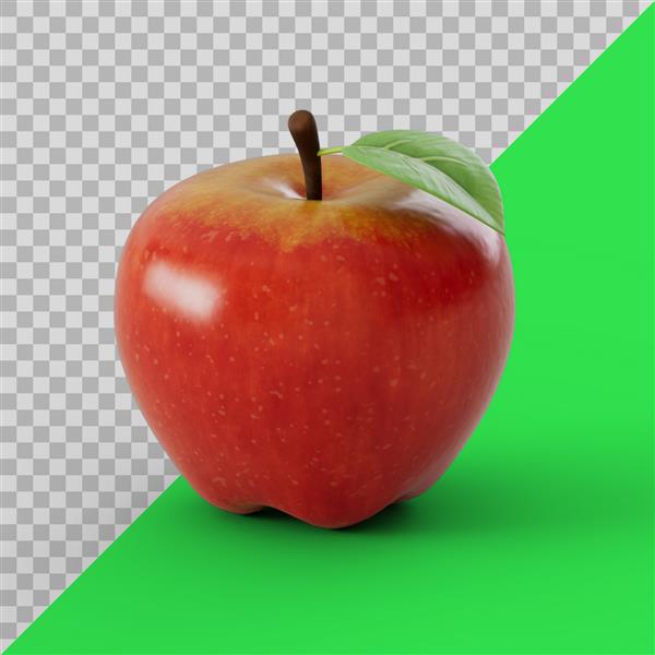 میوه سیب قرمز سبک سه بعدی