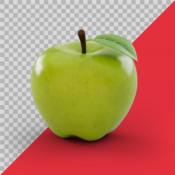 سیب سبز سبک سه بعدی