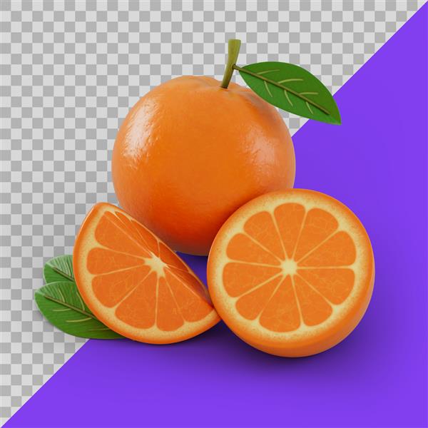 پرتقال های ورقه شده سه بعدی