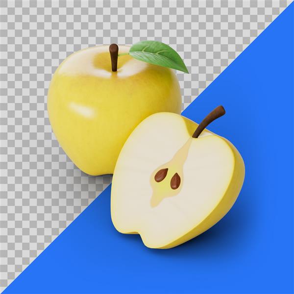سیب های زرد سبک سه بعدی