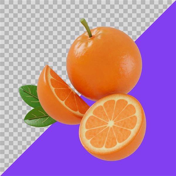 پرتقال های ورقه شده سه بعدی