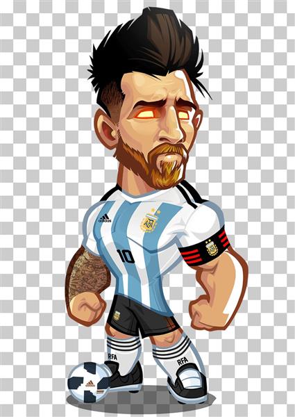 تصویر کارتونی از لیونل مسی با پیراهن تیم آرژانتین