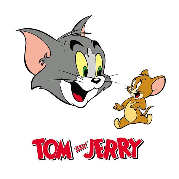 لوگوی انیمیشن تام و جری در پس زمینه سفید