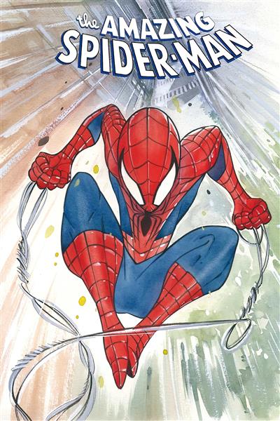 نقاشی مرد عنکبوتی در حال پریدن از برج