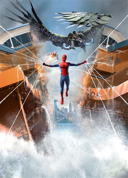 پوستر فیلم مرد عنکبوتی در حال جنگیدن با دشمن