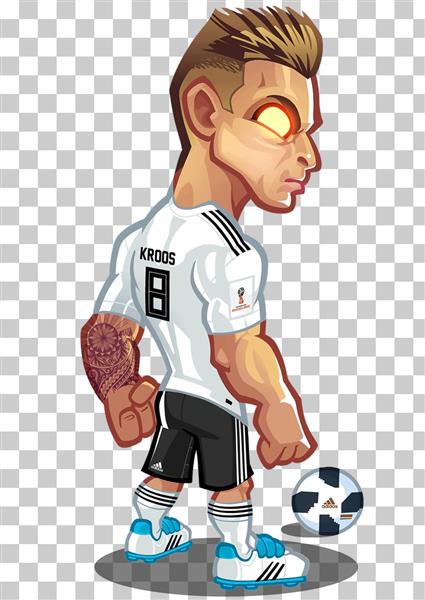 کریستیانو رونالدو کاریکاتور بازیکن تیم پرتغال در جام جهانی طرح لایه باز