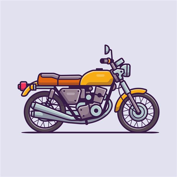 تصویر آیکون کارتونی موتور سیکلت یکپارچهسازی با سیستمعامل مفهوم نماد وسیله نقلیه موتور سیکلت جدا شده است سبک کارتونی تخت