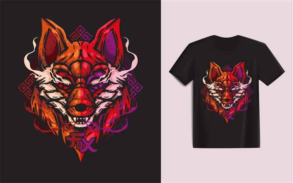 الگوی طراحی تصویر روباه برای تی شرت پوشاک