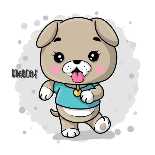 کارت تبریک با توله سگ کارتونی زیبا شاد باشید