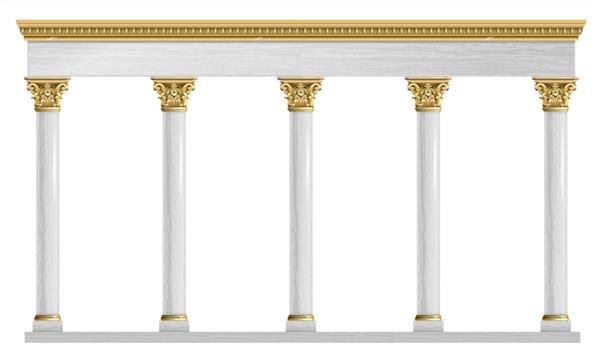 طاق کلاسیک لوکس طلایی با ستون