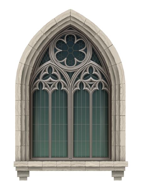 طاق پنجره شیشه ای رنگ آمیزی گوتیک قرون وسطایی