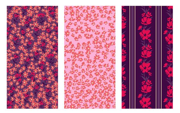 طراحی چاپ بهاره با گل برای پارچه و لباس