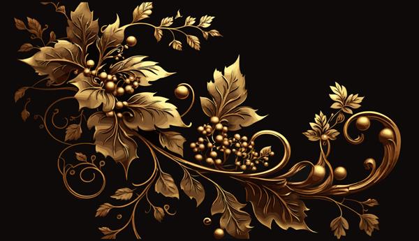 گوشه زینتی طلایی چاپ مینیمالیستی زیبا برای دکور شما برای کارت پستال