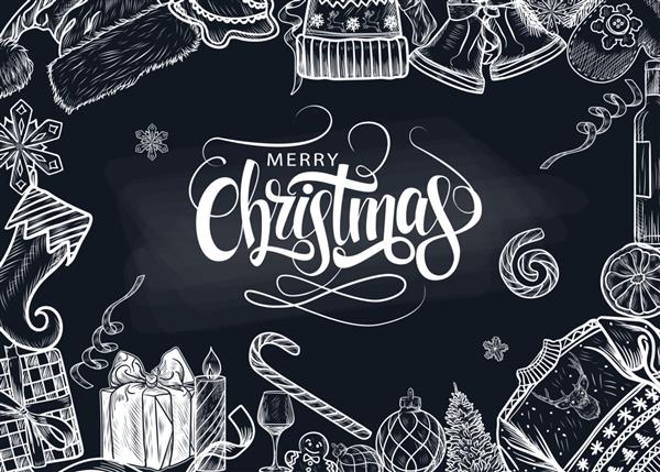 تصویر طراحی دستی کریسمس
