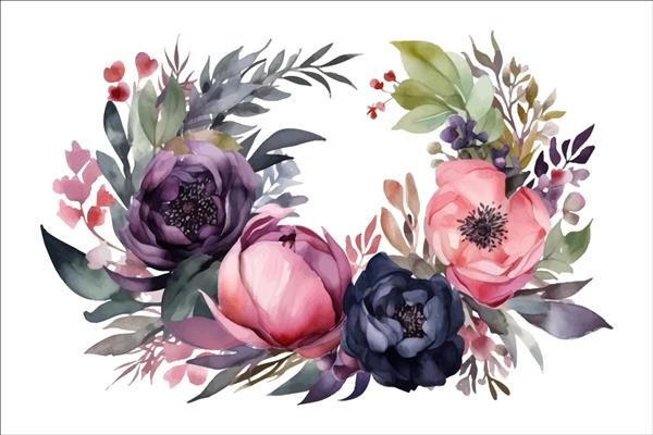 مجموعه ایزوله تصویر گل های تزئینی الگوی عناصر گل تزئینی تصویر کارتونی مسطح جدا شده
