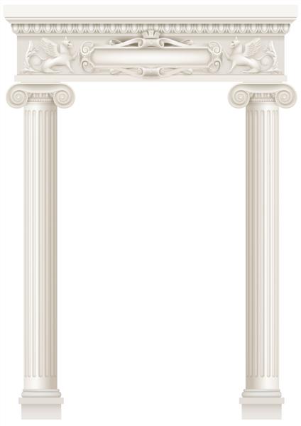 ستون عتیقه سفید با ستون های قدیمی