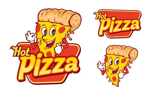 پیتزا داغ خوشمزه الگوی آرم غذاهای ایتالیایی