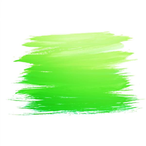 نقاشی آبرنگ سبز با دست روی زمینه سفید