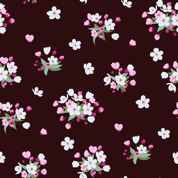 الگوی بدون درز با شکوفه گیلاس