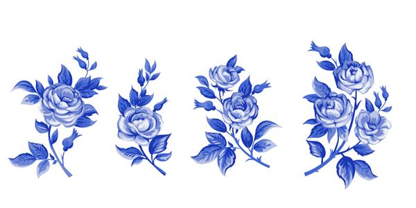 تصویر ظرافت با دسته گل صورتی جدا شده در پس زمینه سفید عناصر طراحی رنگ