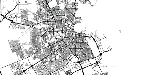 نقشه شهر وکتور شهری دوحه قطر