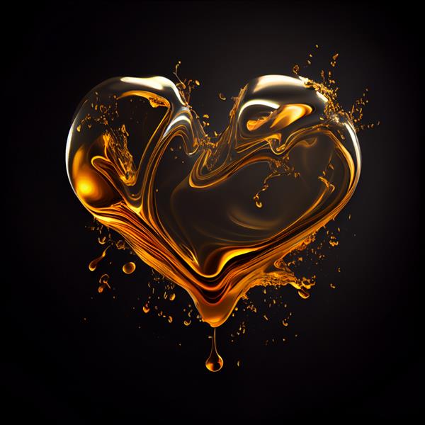 تصویر زمینه انتزاعی شکل قلب طلایی نماد نماد قلب سیال تصویر زمینه عشق ولنتاین
