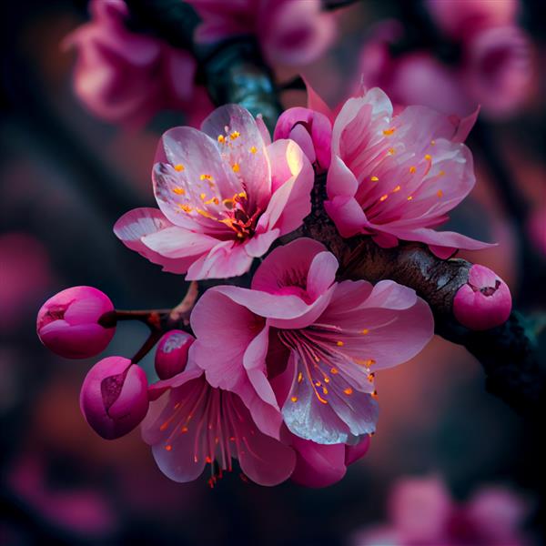 شکوفه گیلاس ساکورا گل صورتی گلبرگ تصویر گل