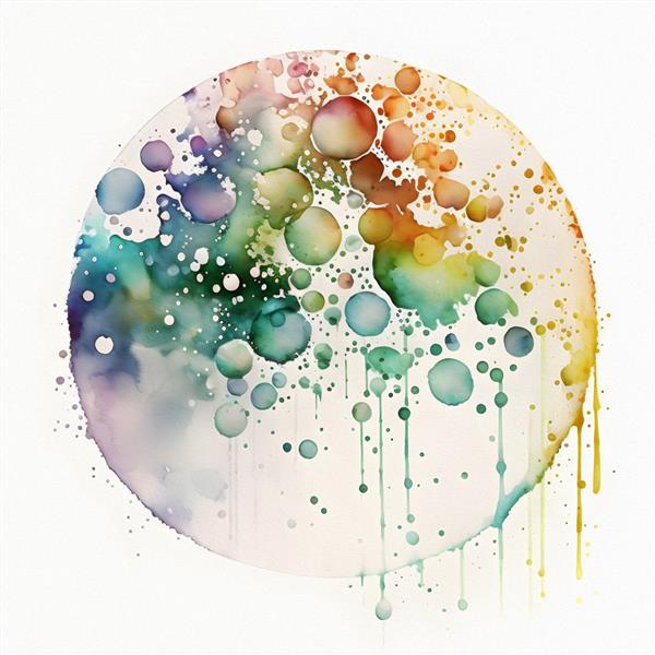 قطرات پاشیده شدن و دایره های عنصر پس زمینه انتزاعی رنگ آبرنگ برای طراحی تصویر آبرنگ