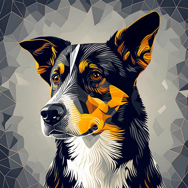 رنگ‌های پاستلی با تصویر کشیده شده با الگوی سگ پرنعمت
