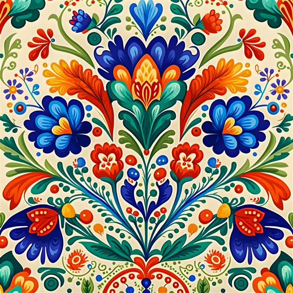 عامیانه لهستانی با الگوی آبرنگ با طرح گل