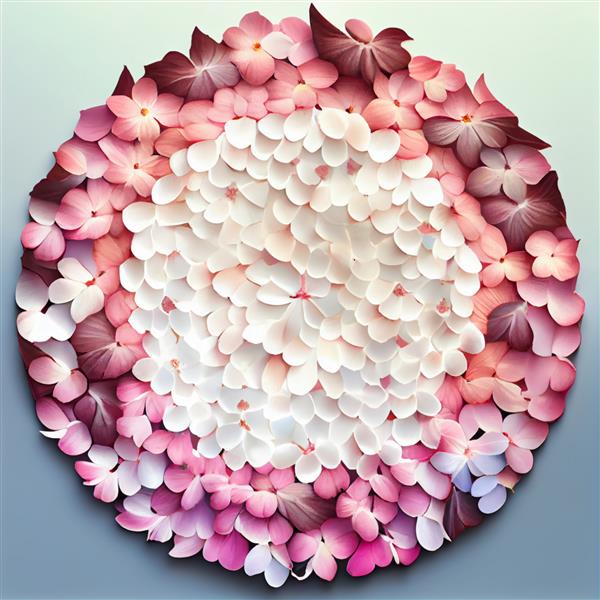 ترکیب قاب دایره ای پس زمینه گل های ساکورا صورتی شکوفه گیلاس