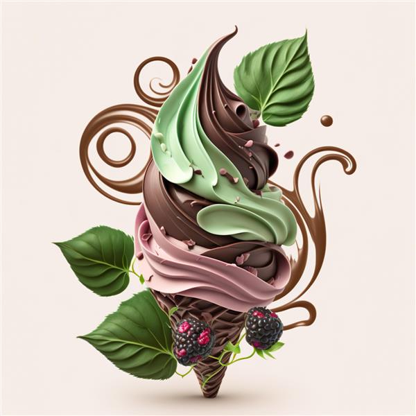 بستنی گیاهی ارگانیک سبز Ai تولید شده است