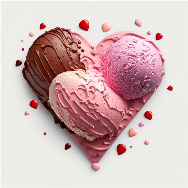 بستنی شکل قلب عشق عروسی روز ولنتاین
