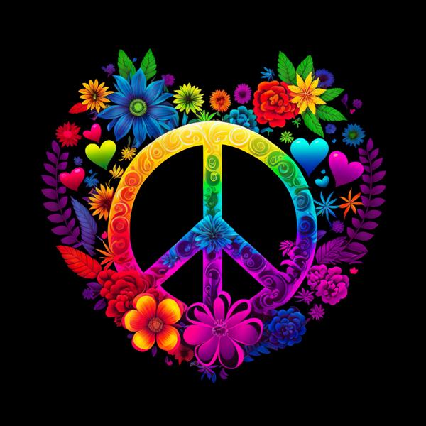 نماد صلح انتزاعی گل های تابستانی lgbt رنگین کمان جدا شده