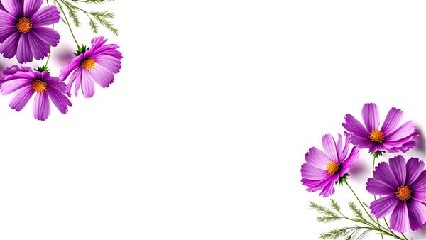 گل کیهان در پس‌زمینه سفید قاب کارت پستال گلدار فضایی را برای فصل تابستان بهار کپی کنید