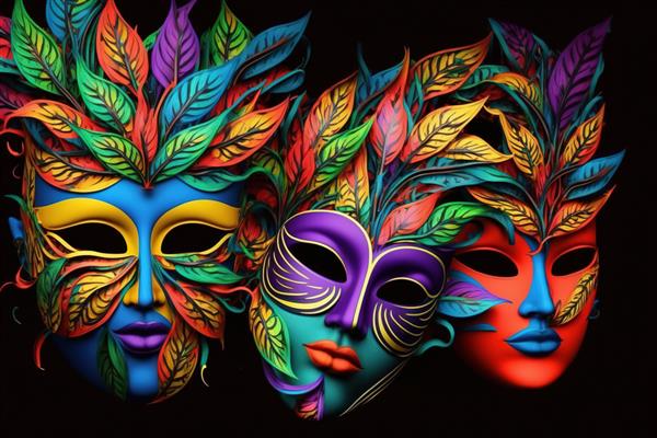 مجموعه ای از ماسک های کارناوال طراحی زیبا برای کارناوال برزیل