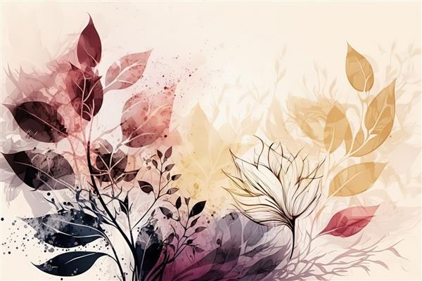 دسته گل برگ های بهاری چاپ زیبای مینیمالیستی برای دکوراسیون شما برای تبریک کارت پستال و ایجاد پوستر