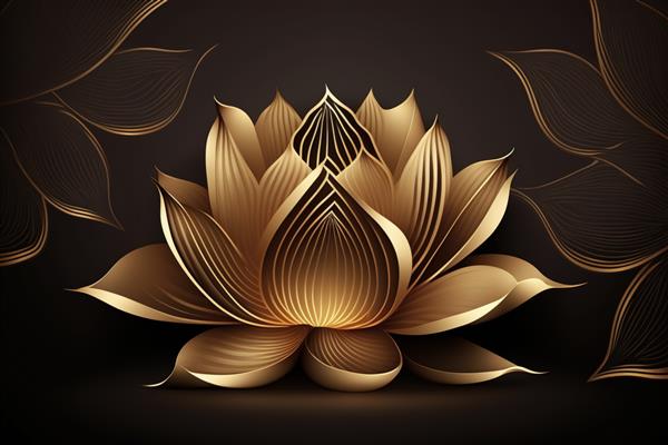 گل طلایی لیلی چاپ زیبای مینیمال برای دکوراسیون شما برای تبریک کارت پستال و پوستر مولد AI