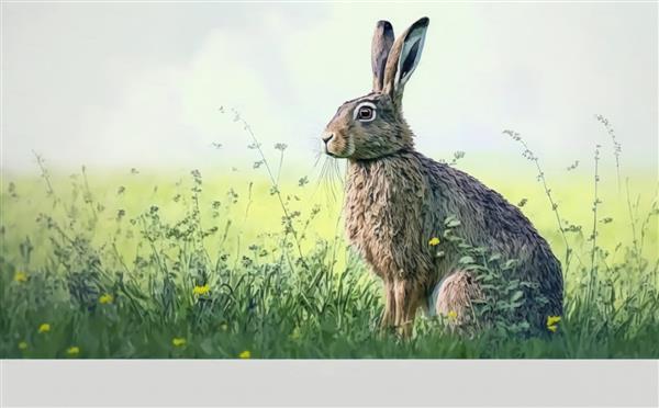 نقاشی خرگوش در مزرعه گل تصاویر برای بچه ها به سبک کارتونی کمک تولید شده است