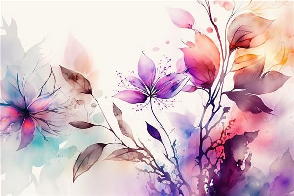 دسته گل بهاری با چاپ گل های صورتی زیبا برای دکوراسیون شما برای تبریک کارت پستال و پوستر مولد AI