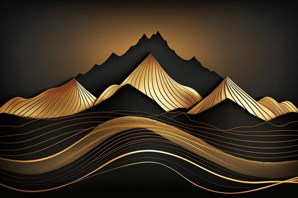 طرح کاغذ دیواری محوطه سازی با طرح زمینه لوکس کوه طلایی برای دعوت نامه جلد