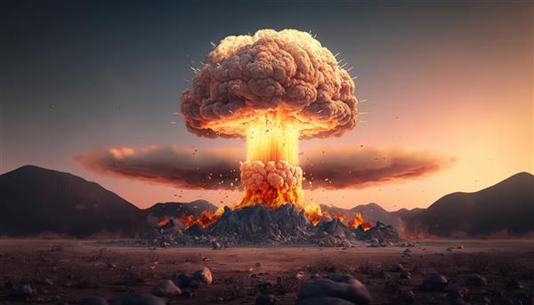 یک انفجار هسته ای در این تصویر نشان داده شده است