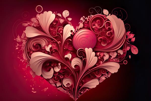 قلب قرمز سرخابی انتزاعی روز ولنتاین عاشق تصویر هنر دیجیتال