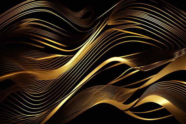 خط موج انتزاعی طلایی چاپ مینیمالیستی زیبا برای دکور شما برای تبریک کارت پستال و ایجاد پوستر