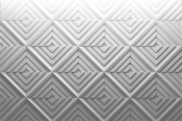 الگوی سفید هندسی کم با مربع های جابجا شده
