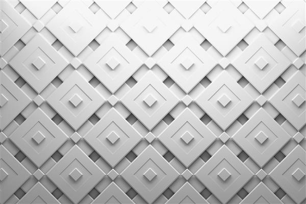 الگوی چند لایه با مربع های چرخان و شیارها در رنگ خاکستری سفید
