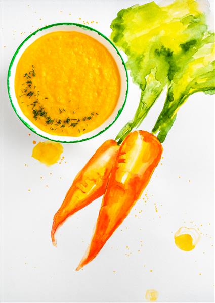 طرح مفهومی سوپ هویج با خامه
