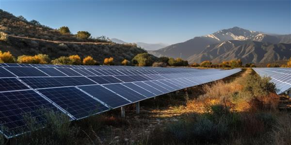 نیروگاه خورشیدی در منطقه کوهستانی انرژی سبز راه حل مولد انرژی پاک